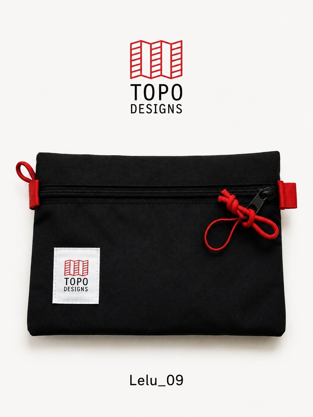 Topo Designs Accessory Bag Small Black/Black NWT Zip Pouch